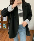oversized lined striped loose double jacket